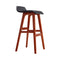 Artiss Set of 2 PU Leather Wood Wave Style Bar Stool - Black