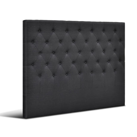 Artiss Double Size Upholstered Fabric Headboard - Charcoal