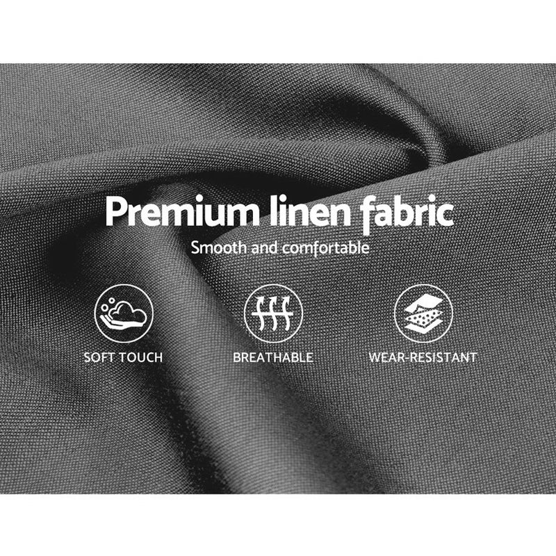 Artiss Lisa Bed Frame Fabric Gas Lift Storage - Grey King Single