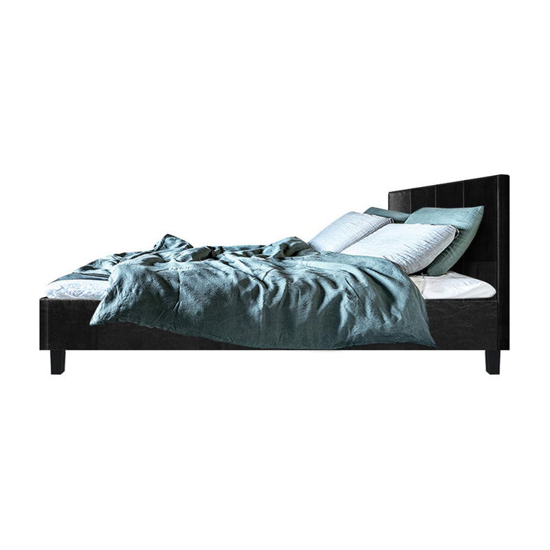 Artiss Neo Bed Frame PU Leather - Black Queen