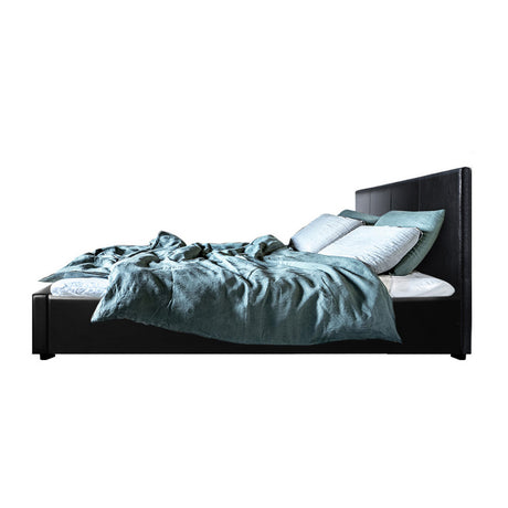 Artiss Nino Bed Frame PU Leather - Black Double