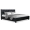 Artiss Double Full Size Bed Frame Base Mattress Platform Black Leather Wooden SOHO