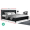 Artiss King Size Bed Frame Base Mattress Platform Black Leather Wooden SOHO