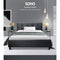 Artiss King Single Size Bed Frame Base Mattress Platform Black Leather Wooden SOHO