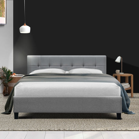 Artiss Soho Bed Frame Fabric- Grey Queen