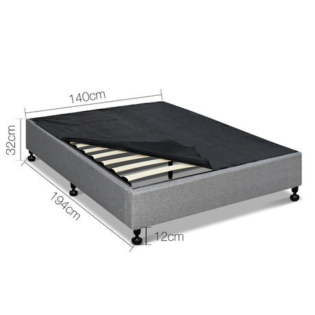 Artiss Double Size Fabric and Wood Bed Frame - Grey