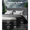 Artiss Bed Frame King Size Bed Base Mattress Platform Fabric Wooden Grey TOMI