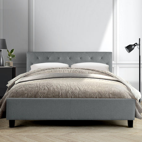 Artiss Van Bed Frame Fabric - Grey Queen