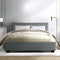 Artiss Vila Bed Frame Fabric Gas Lift Storage - Grey King