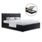 Artiss Double Full Size Gas Lift Bed Frame Base Mattress Platform Leather Wooden Black WARE