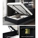 Artiss Double Full Size Gas Lift Bed Frame Base Mattress Platform Leather Wooden Black WARE