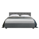 Artiss Ware Bed Frame Fabric Gas Lift Storage - Grey Double
