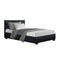 Artiss Ware Bed Frame PU Leather Gas Lift Storage - Black King Single