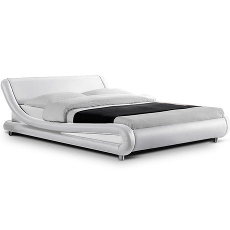 Artiss King Size PU Leather Bed Frame - White