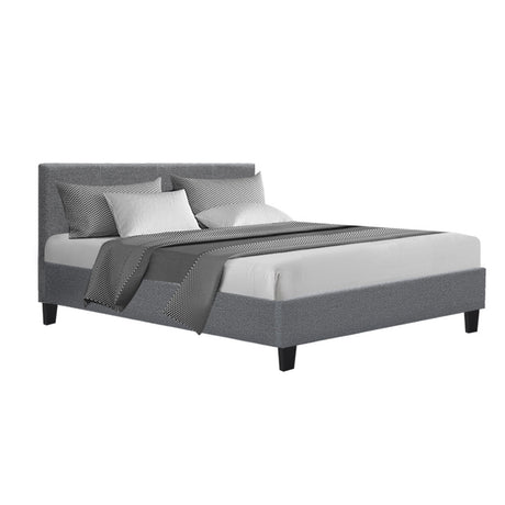 Artiss Neo Fabric Bed Frame - Grey Double