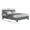 Artiss Neo Fabric Bed Frame - Grey Double