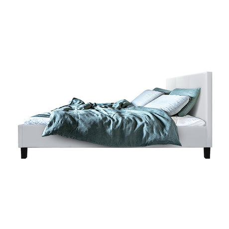 Artiss Neo PU Leather Bed Frame - White Double
