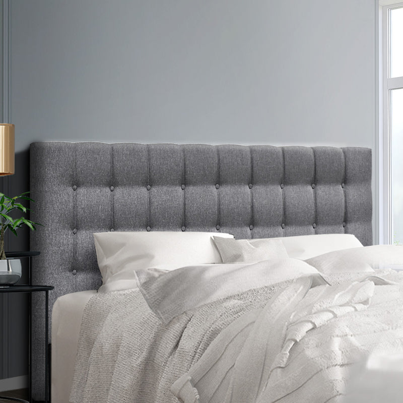 King Size Bed Headboard Bed Frame Head Bedhead Fabric Base RAFT Grey