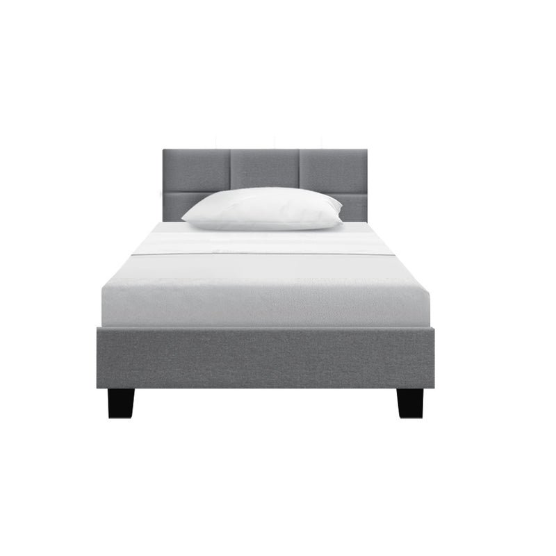 Tino Bed Frame Fabric - Grey King Single