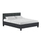 Artiss Tino Bed Frame Queen Size Charcoal Fabric