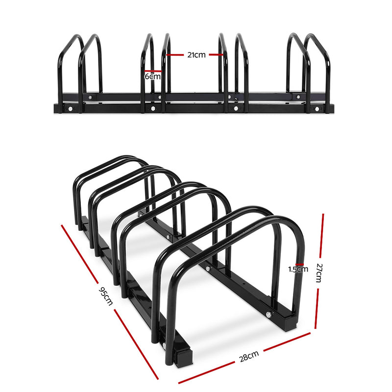Weisshorn 4 Bike Stand Floor Bicycle Storage Black