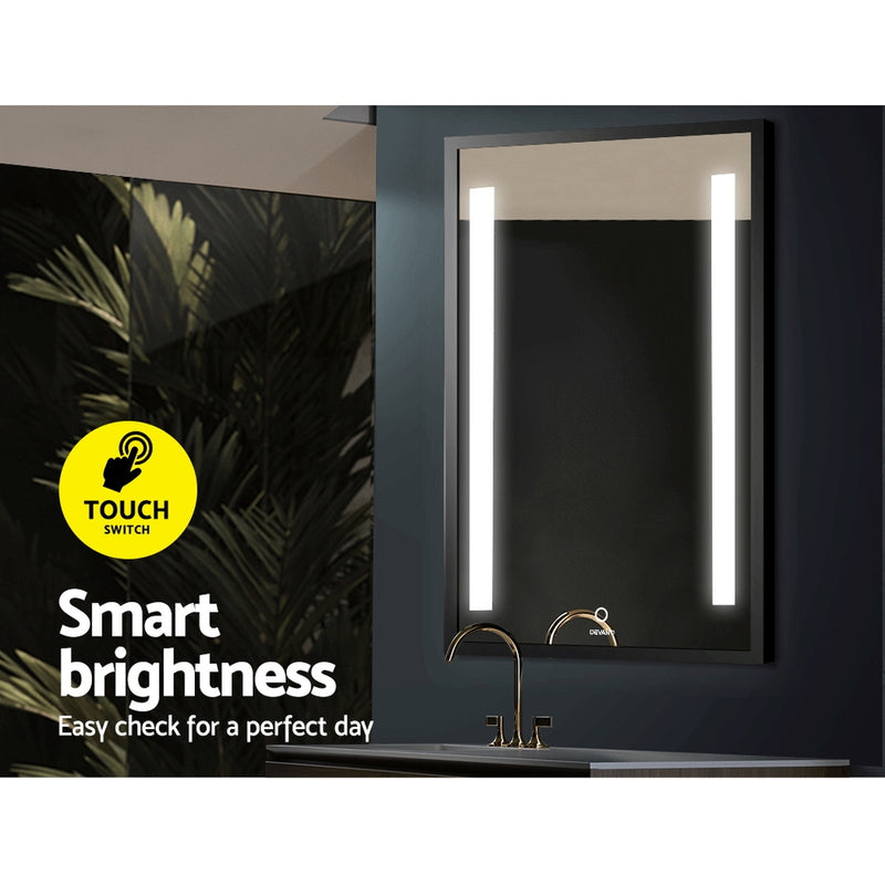 Devanti Bathroom Wall Mounted Vanity Makeup Dressing Mirror LED Illuminated 500mm x 700mmm