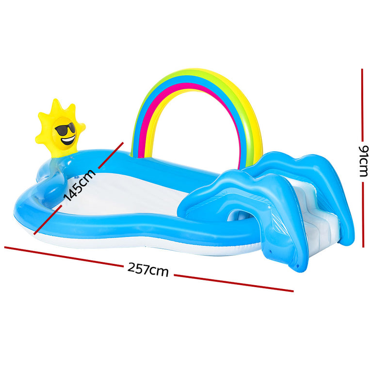 Bestway Swimming Pool Rainbow Slide Play Above Ground Kids Inflatable Pools