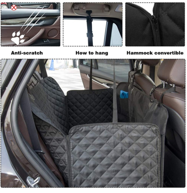 Hammock Style Foldable Portable Car Back Seat Cover For Dog