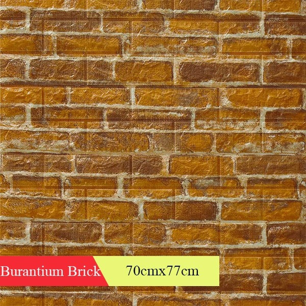 3D Wallpaper Tiles 70 x 77cm Red Brick 10pcs