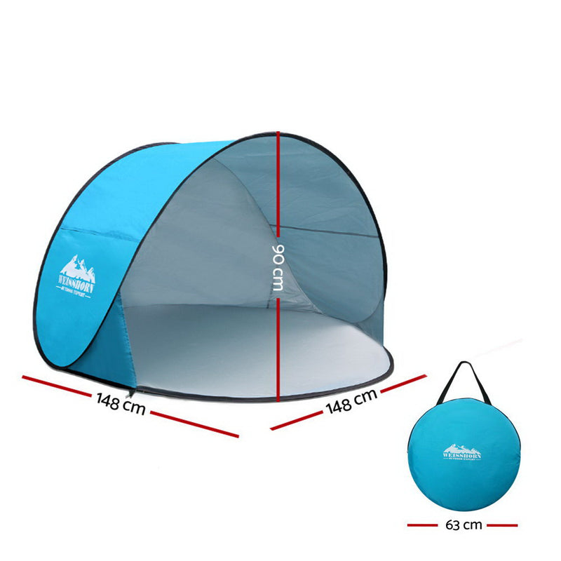 Weisshorn 3 Person Portable Pop Up Camping Tent - Blue