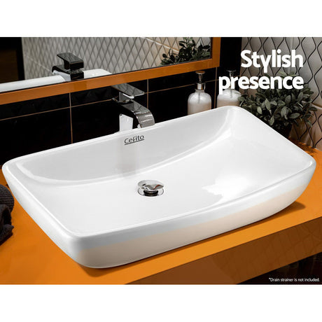 Cefito Ceramic Rectangle Sink Bowl - White