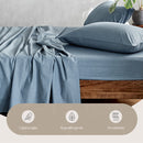 Cosy Club Washed Cotton Sheet Set Blue Double