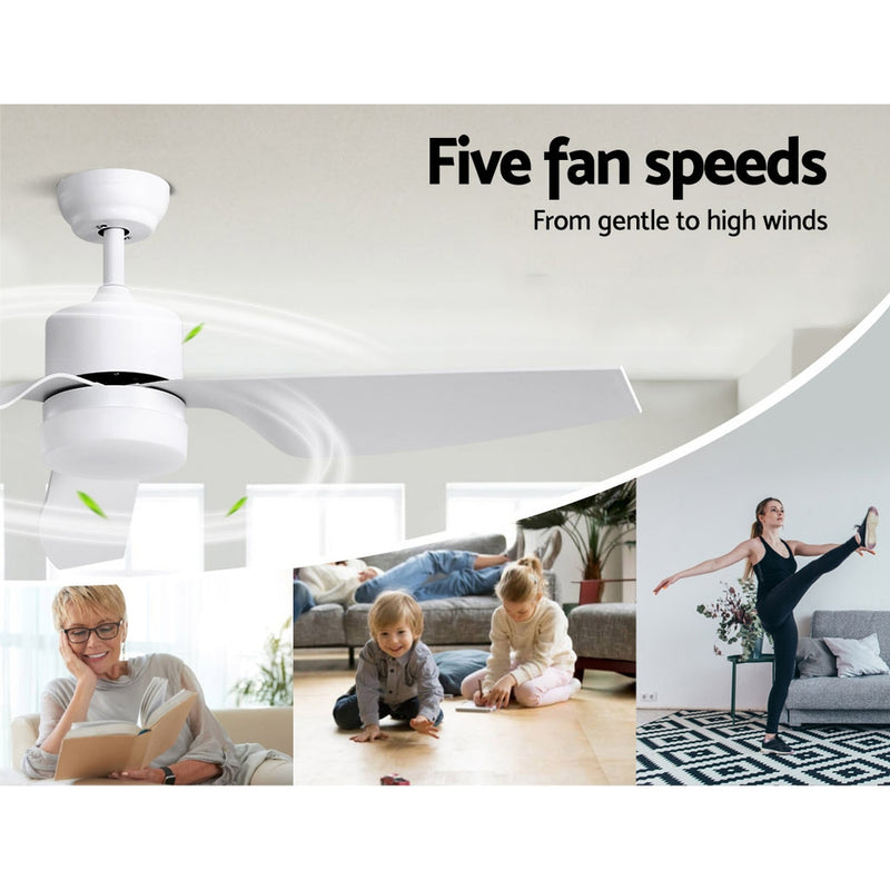 52 DC Motor Ceiling Fan with LED Light with Remote 8H Timer Reverse Mode 5 Speeds"
