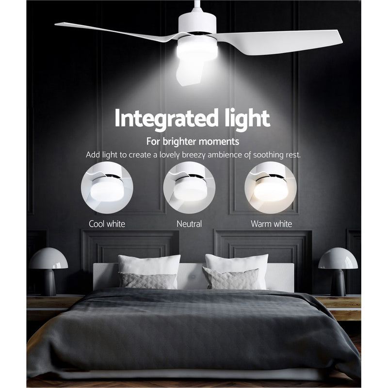 52 DC Motor Ceiling Fan with LED Light with Remote 8H Timer Reverse Mode 5 Speeds"