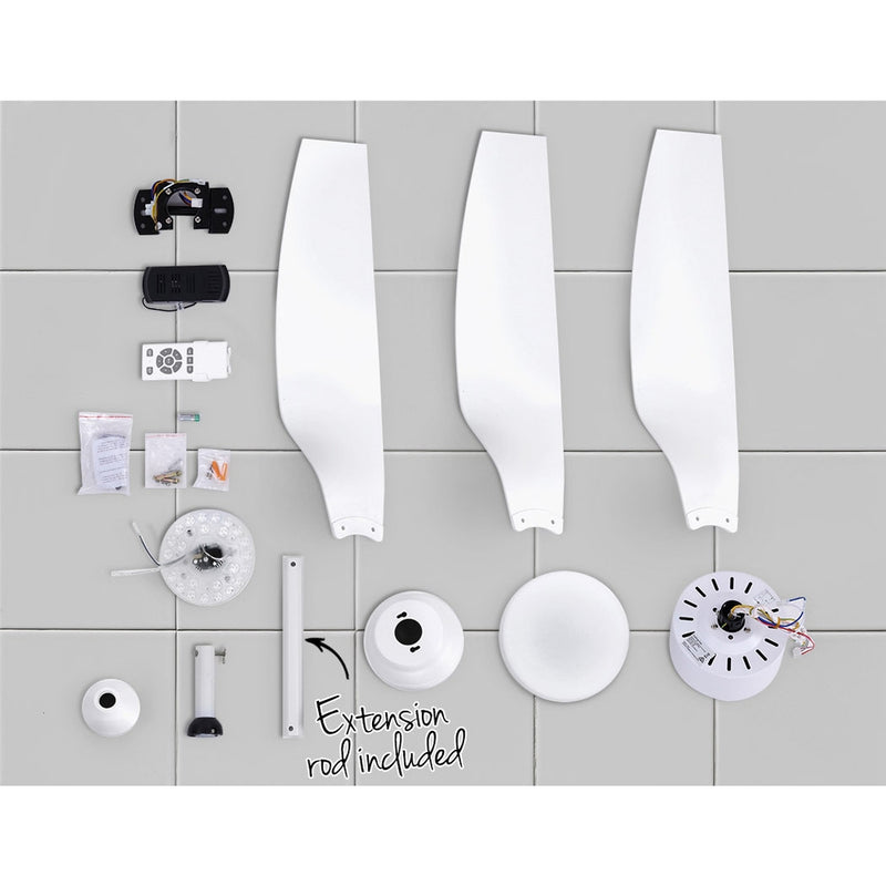 52 DC Motor Ceiling Fan with LED Light with Remote 8H Timer Reverse Mode 5 Speeds"