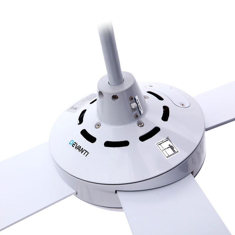 Devanti 52'' Ceiling Fan w/Light w/Remote Timer - White