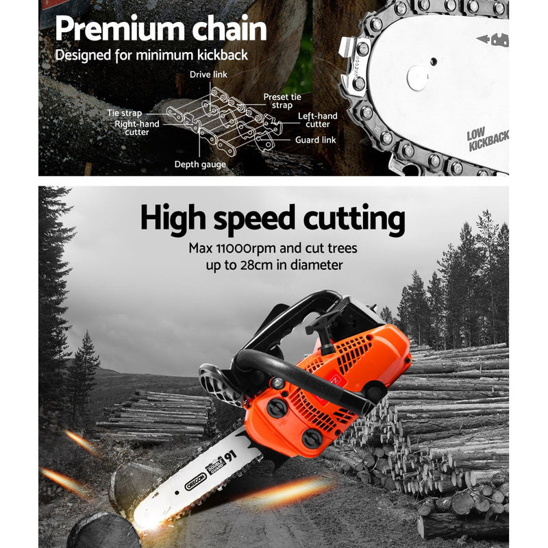 GIANTZ 25cc Commercial Petrol Chainsaw 10” Oregon Bar E-Start Chains Saw Tree