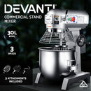 Devanti Planetary Mixer 30L Commercial Mixers Stand Food Dough Mixer Blender
