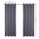 Art Queen 2 Panel 140 x 213cm Block Out Curtains - Grey