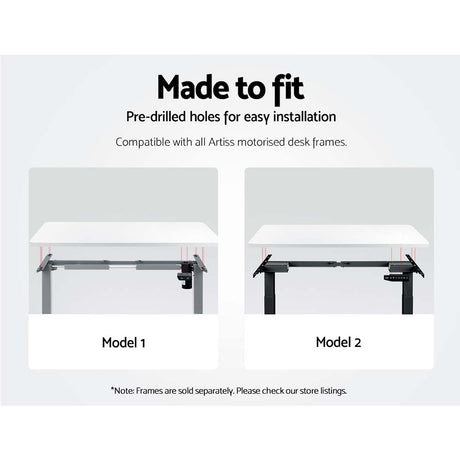 Artiss Standing Desk Top Adjustable Motorised Electric Sit Stand Table White