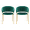 Artiss Dining Chairs Green Velvet Upholstered Set Of 2 Dalia