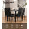 Artiss Dining Chairs and Table Dining Set 6 Chair Set Of 7 Wooden Top Black