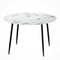 Artiss Dining Table Round Wooden Table With Marble Effect Metal Legs 110CM White