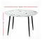 Artiss Dining Table Round Wooden Table With Marble Effect Metal Legs 110CM White