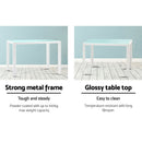 Artiss 5 Piece Dining Table Set - White