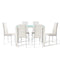 Artiss Astra 7-piece Dining Table and Chairs Dining Set Tempered Glass Leather Seater Metal Legs White
