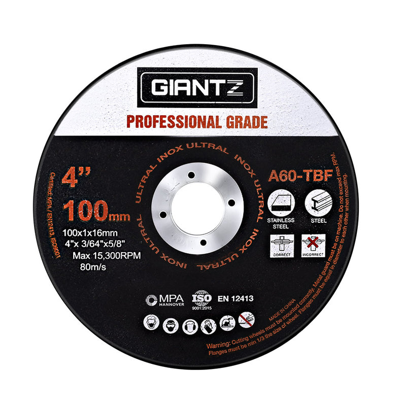 Giantz 100 x 4 Cutting Disc 100mm Metal Cut Off Wheel Angle Grinder Thin Steel"
