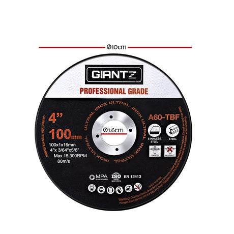 Giantz 100 x 4 Cutting Disc 100mm Metal Cut Off Wheel Angle Grinder Thin Steel