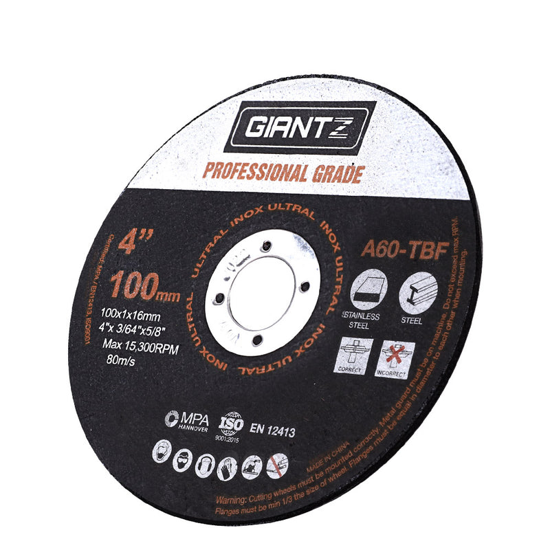 Giantz 100 x 4 Cutting Disc 100mm Metal Cut Off Wheel Angle Grinder Thin Steel"