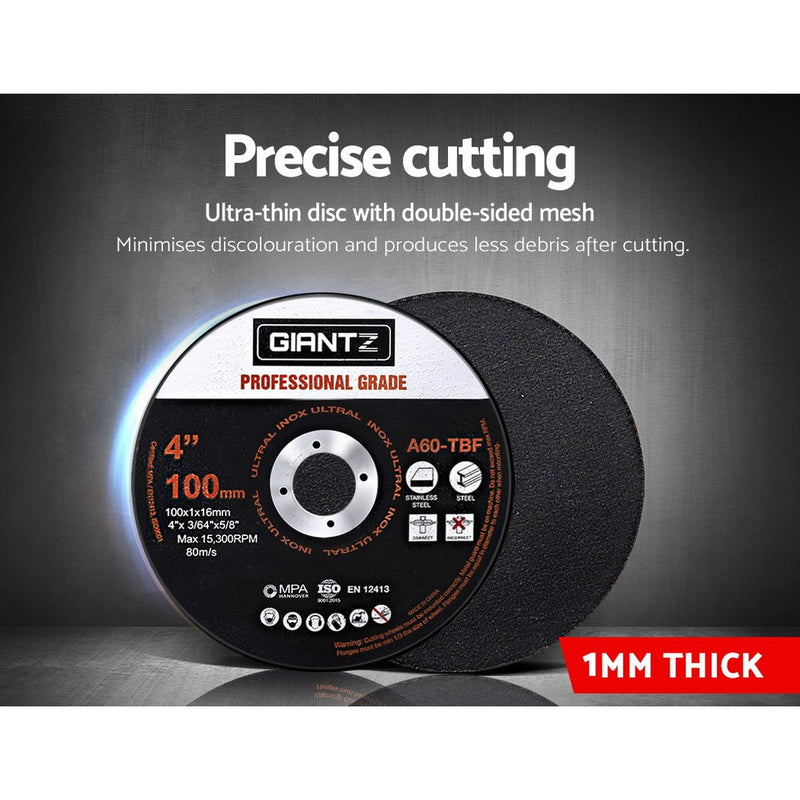 Giantz 100 x 4 Cutting Disc 100mm Metal Cut Off Wheel Angle Grinder Thin Steel"